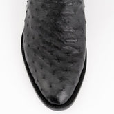 Ferinni Boot - Mens Dress Cowboy Boot  - Ferrini Men's Colt Full Quill Ostrich Boots Handcrafted - Black   in Black